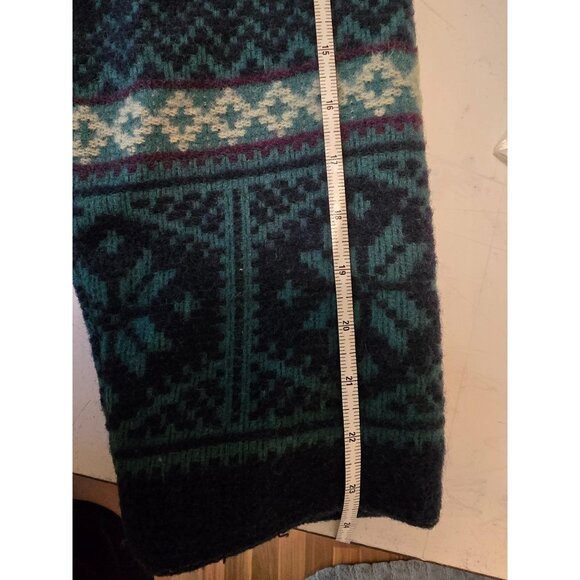 Vintage Eastern Mountain Sports Hooded Wool Jacket With Nordic Snowflake Pattern - Picture 7 of 9